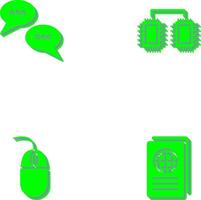Conversation Bubbles and Processors Connected Icon vector