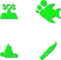 Sos and Fish Icon vector