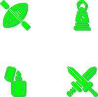 Kayak and Lamp Icon vector