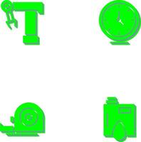 Robotic Arm and Clock Icon vector