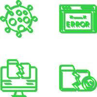 Virus and Error Code Icon vector