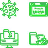 virus y error código icono vector