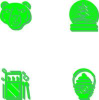 Polar Bear and Snow Globe Icon vector