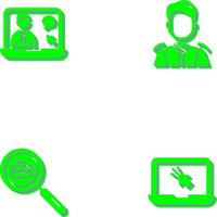 Online Job and Manager Icon vector
