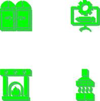 Door and Blueprint Icon vector