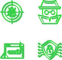 Bug Target and Hacker Icon vector