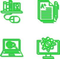 Digital Library and Essay Icon vector