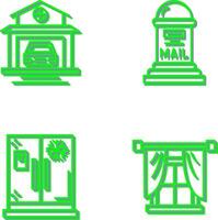 Garage and Mail Box Icon vector