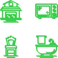 Warehouse and Microwave Icon vector