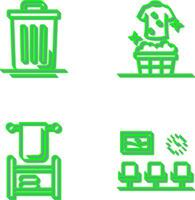 basura lata y limite icono vector