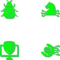 Bug and Trojan Icon vector