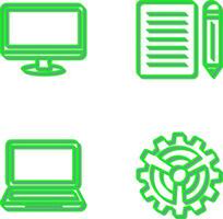 Monitor and Note Icon vector