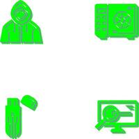 Safe Box and Hacker Icon vector