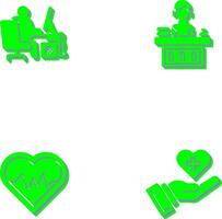Computer Worker and Office Reception Icon vector