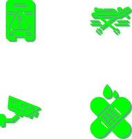 Caution Sign and Stretcher Icon vector