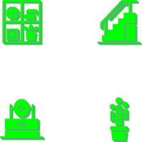 Bookshelf and Stairs Icon vector