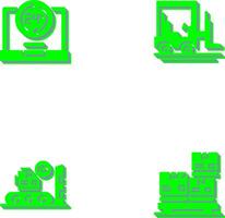 24 hours and forklift Icon vector