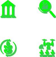 Parthenon and Statistics Icon vector