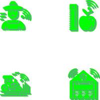 Farmer and Measure and Measure Icon vector