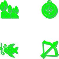 Forest and Compass Icon vector