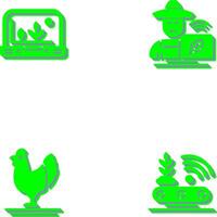 Smart Farm and Farmer Icon vector