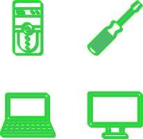 Cpu and Screw driver Icon vector