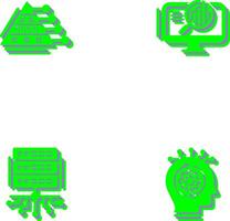 Pyramid Graph and Search Icon vector
