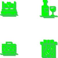 Double and Wine Bottle Icon vector