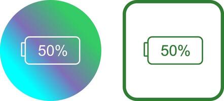 Unique Half Battery Icon Design vector