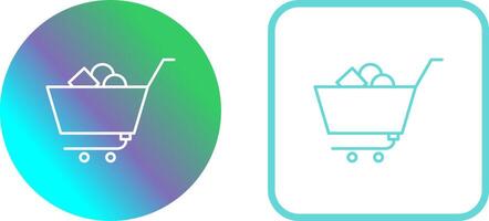 Unique Shopping Cart II Icon Design vector