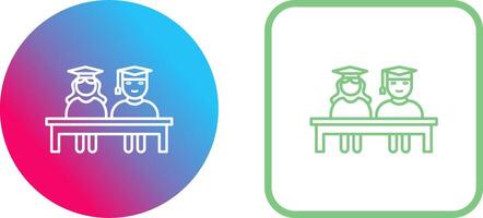 Unique Students Sitting Icon Design vector