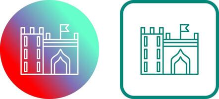 Castle with Flag Icon Design vector