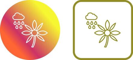 flor con lluvia icono diseño vector