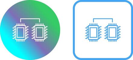 Processors Connected Icon Design vector