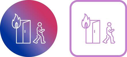 Unique Running from Fire Icon Design vector