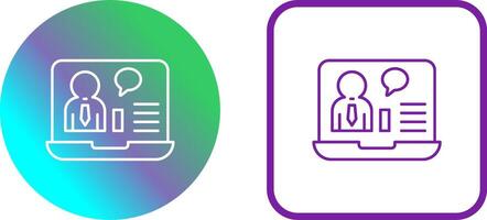 Online Job Interview Icon Design vector