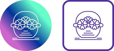 Flower Basket Icon Design vector