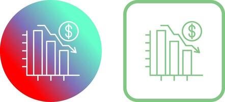 Chart Down Icon Design vector