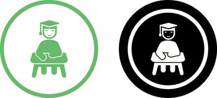 Unique Studying on Desk Icon Design vector