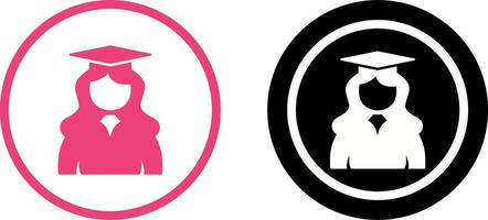 Unique Female Graduate Icon Design vector