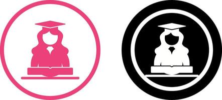 Unique Female Student Icon Design vector