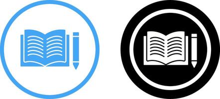 Unique Pencil and Book Icon Design vector