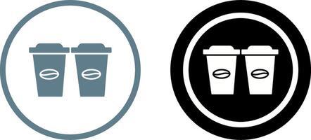 Two Coffees Icon Design vector