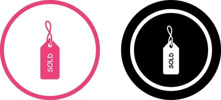 Unique Sold Tag Icon Design vector