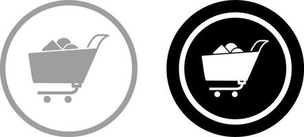 Unique Shopping Cart II Icon Design vector