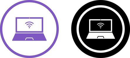 Unique Connected Laptop Icon Design vector