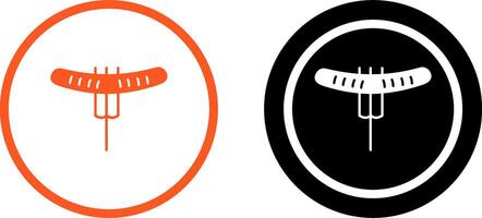 Sausage on Fork Icon Design vector