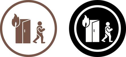Unique Running from Fire Icon Design vector