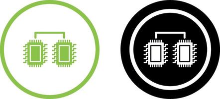 Processors Connected Icon Design vector