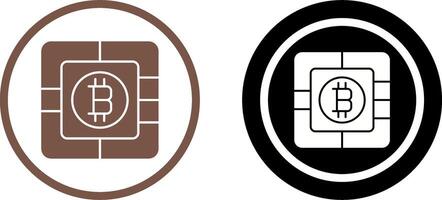 Bitcoin Chip Icon Design vector